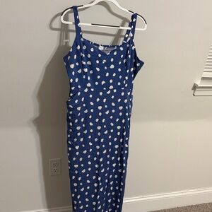 Blue Polka Dot Spaghetti Strap Dress